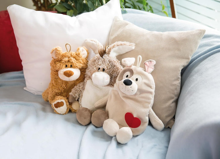 NICI 49648 Esel 350ml 34cm figürlich grau-2 in 1-Weiches Kuscheltier & Wärmflasche für Mädchen & Jun