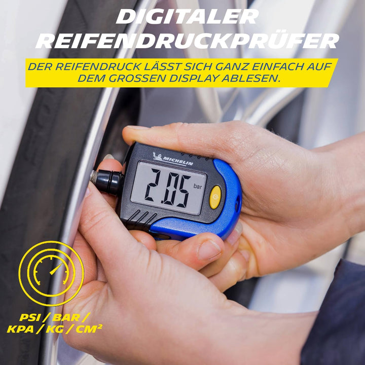 MICHELIN 9526 Reifendruck Prüfer Digitaler Luftdruckprüfer Reifen Manometer mit Profiltiefenmesser R
