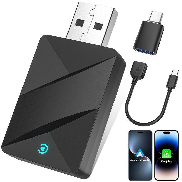 VOSFFEL Wireless Adapter Für CarPlay/Android Auto Kabelgebunden auf kabellos, CarPlay Wireless Adapt