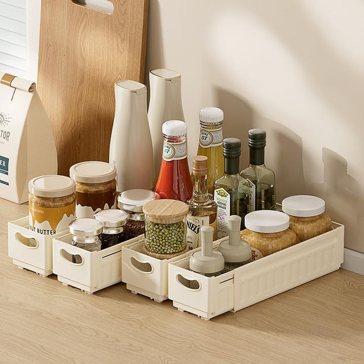 Teleskopschublade,Ausziehbare Aufbewahrungsbox Schrank Organizer Kleiderschrank, Faltbare Kunststoff