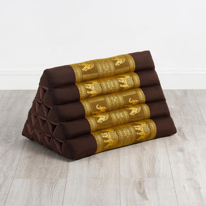 livasia Rückenstützkissen extrahoch mit Thaiseide - 38x55x35cm - Dreieckskissen für Garten/Balkon, K