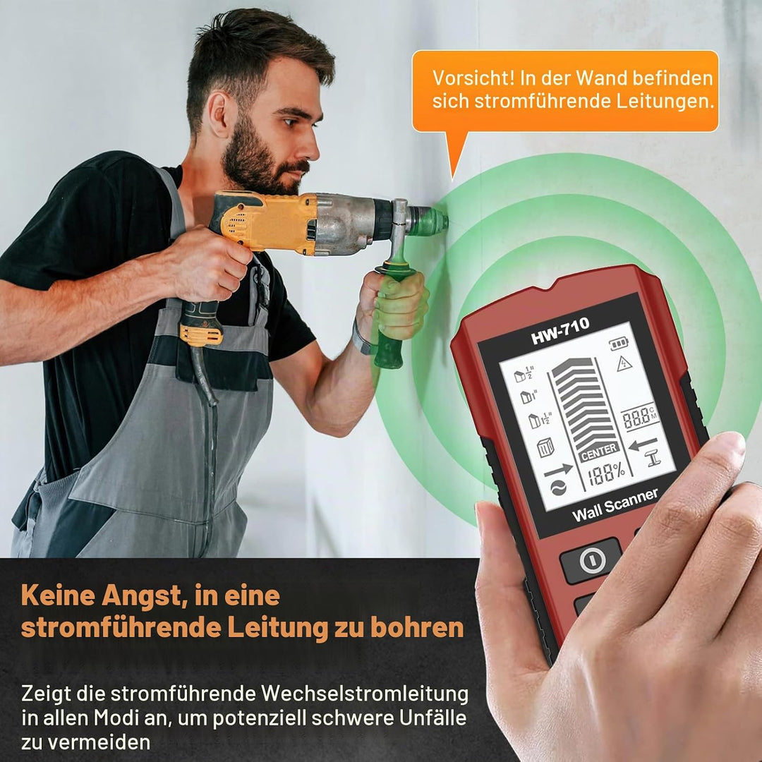 Leitungssucher Ortungsgerät, 5 in 1 Leitungssuchgerät Stromleitungsfinder, Multifunktional Stud Find
