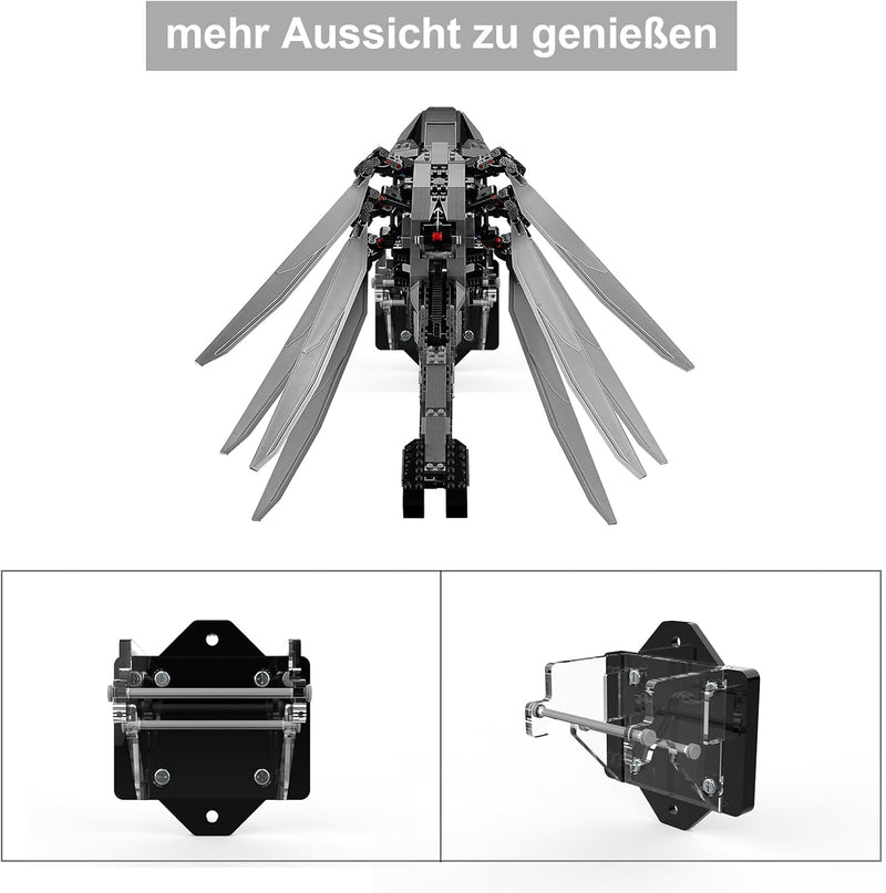 cooldac Acryl Wand Display-Ständer kompatibel mit Lego Dune 10327 Ornithopter Bausatz, individueller