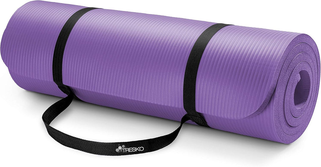 TRESKO Yogamatte Phthalatfrei - Gymnastikmatte rutschfest, Pilatesmatte Fitnessmatte mit Tragegurt,
