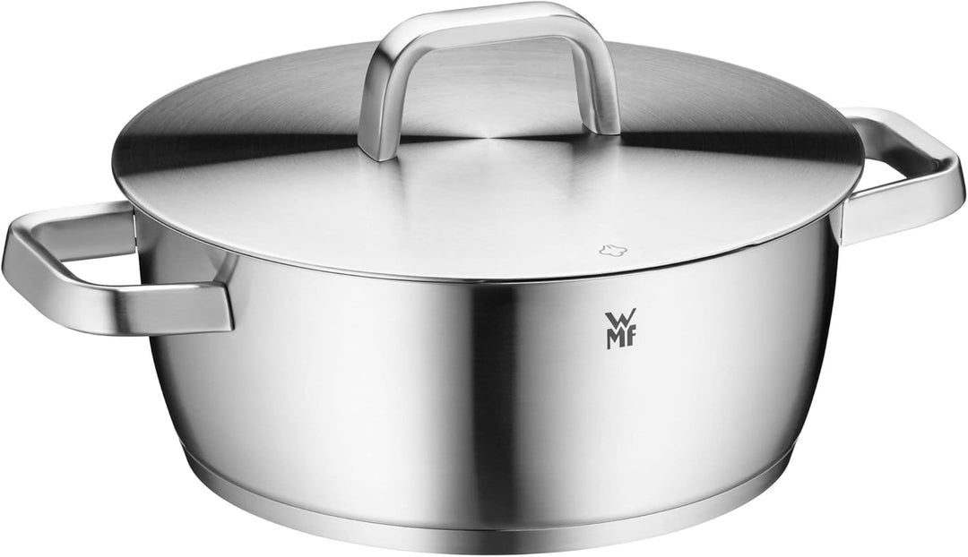 WMF Iconic Kochtopf gross 24cm, Metalldeckel, Bratentopf Induktion 4,2l, grosser Topf, Cromargan Ede