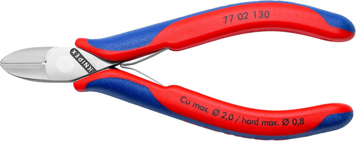 Knipex Elektronik-Seitenschneider mit Mehrkomponenten-Hüllen 130 mm 77 02 130 runder Kopf, mit Facet