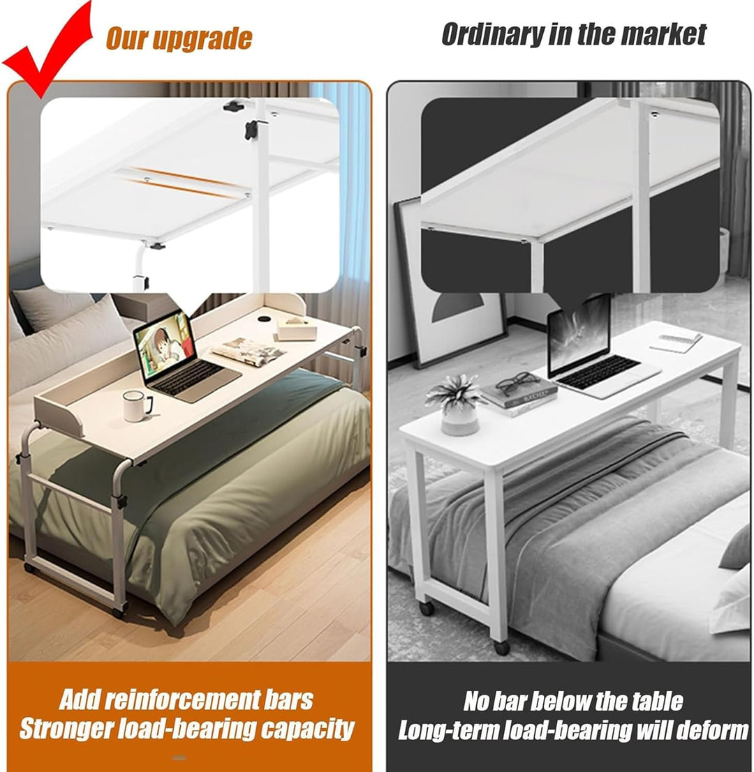 GXQFC Ausziehbarer Beistelltisch Überbetttisch mit Rollen, Überbetttisch mit Rollen Mobiler Schreibt