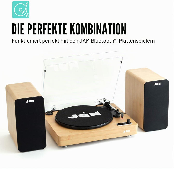 Jam Bluetooth Bookshelf Speakers - Kompaktes, netzbetriebenes Doppellautsprechersystem, Aux-in-Funkt