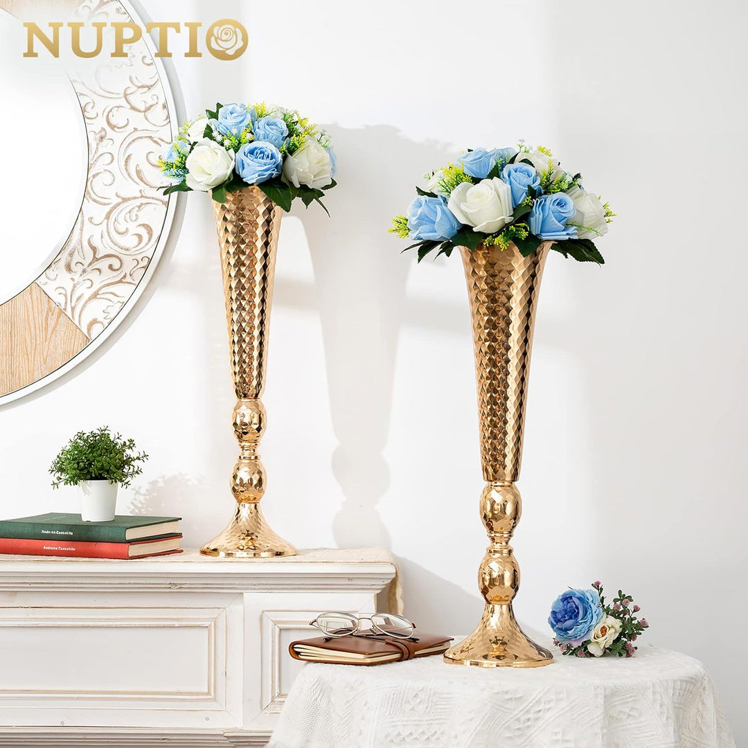 Nuptio 6 künstliche Blumensträusse künstlicher Blumenstrauss, 15 Plastikrosen im Strauss mit Halter,
