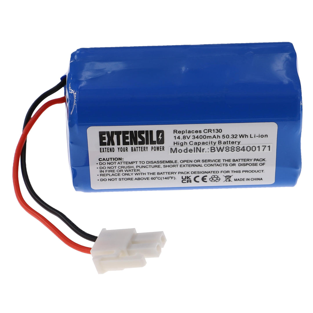 EXTENSILO Akku kompatibel mit Zaco A4, A6, A8, A9, A8s, A9s Home Cleaner Heimroboter (3400 mAh, 14,8