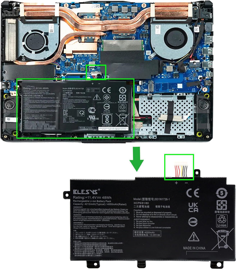 BLESYS B31N1726 Laptop Akku für ASUS TUF Gaming FX504 FX504GM FX504GD FX504GE FX504GM Notebook PC B3