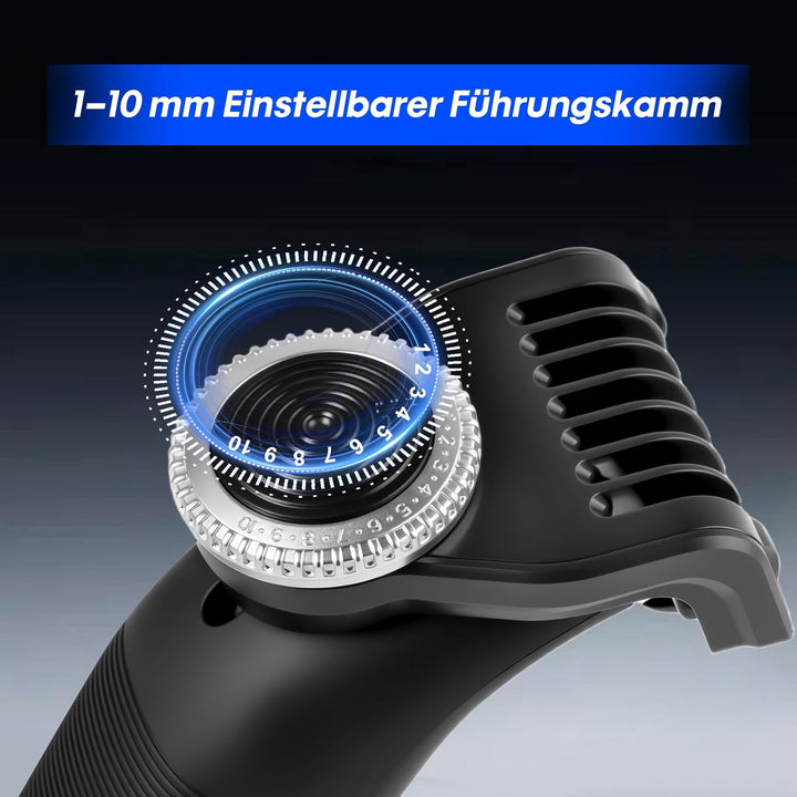 Carehabi Intimrasierer Männer, Körperhaartrimmer Herren IPX6 Wasserdicht mit LED Licht, Führungskämm