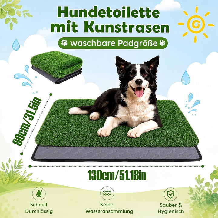 80 x 130cm Kunstrasen Hundetoilette, Hundetoilette Wohnung Trainingsunterlage Wiederverwendbare Haus