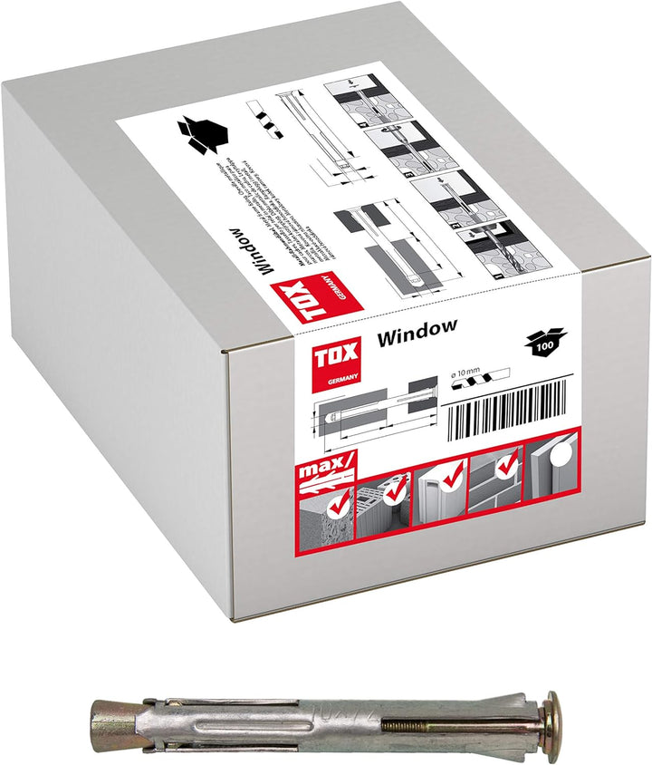TOX Metall-Rahmendübel Window 10 x 152 mm, 100 Stück, 02710116 Grosspack 10x152 mm, Grosspack 10x152