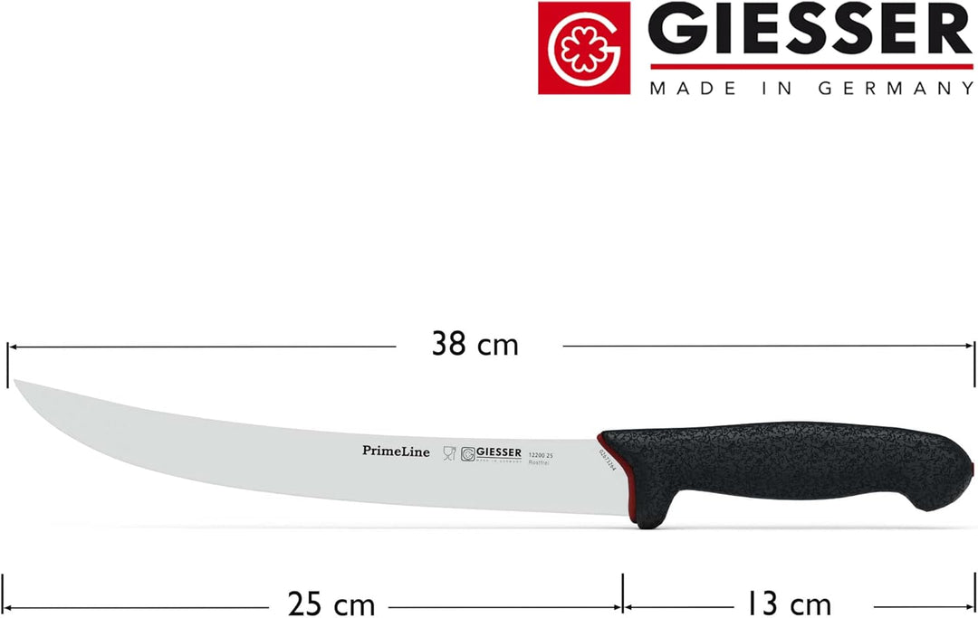GIESSER seit 1776 - Made in Germany - Hautmesser rutschfest PrimeLine, Klinge 25 cm, schwarz, scharf