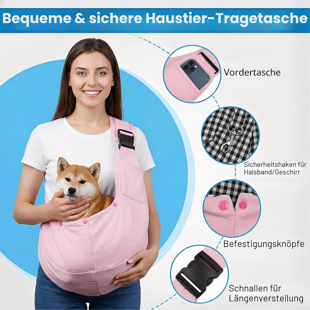 Hundetragetasche, Verstellbare Tragetasche Hund, Hundetragetasche Bis 15kg, Geeignet für Spaziergäng