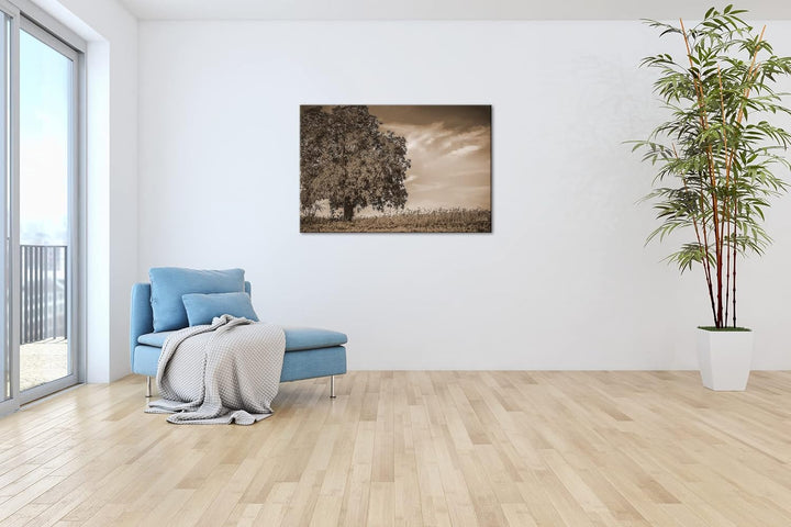 deyoli Herbstliche Landschaft Format: 80x60 als Leinwand, Effekt: Sepia, Motiv fertig gerahmt auf Ec