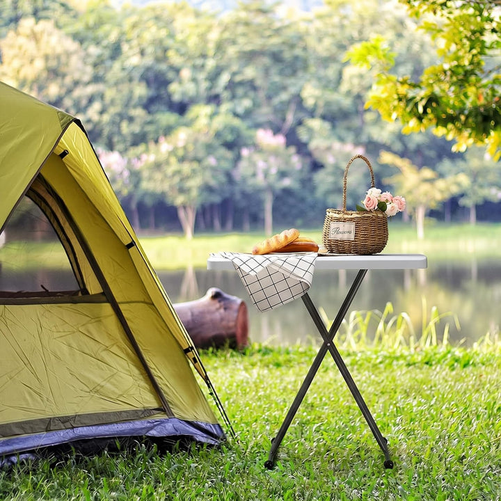 HollyHOME Klapptisch Klein Outdoor Gartentisch Wetterfest Campingtisch Klappbar Tisch 2.5FT/76x 50cm