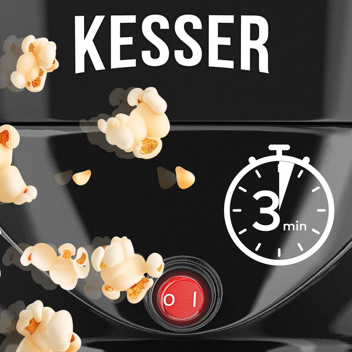 KESSER® Popcornmaschine Gross 800W Popcorn-Maker 5,5l Inhalt mit Antihaftbeschichtung Deckel & Servi