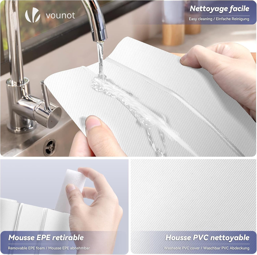 VOUNOT® 4er Set Zugluftstopper für Türen, Türdichtung unten mit Doppeldichtung, zuschneidbare Türbod