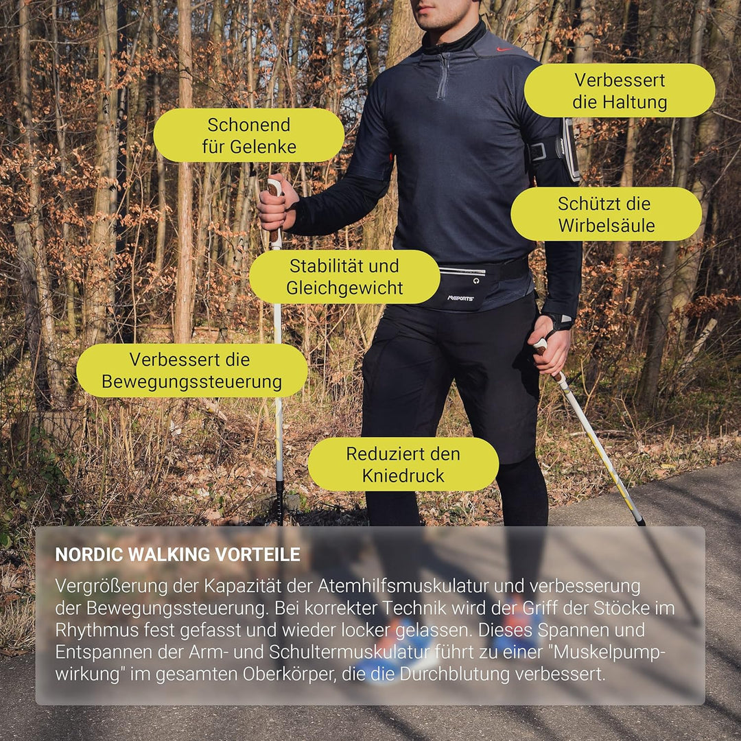 Nordic Walking Stöcke Premium - hochwertige Qualität - Superleicht - auswählbar mit Tragetasche - Wa