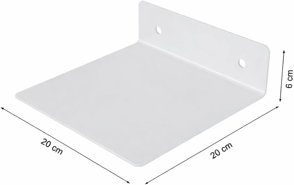 QLS Katzenregal für Katzen 20x20 cm mit grauem Filz pulverbeschichtet Wandmontage bis 10 kg (weiss),