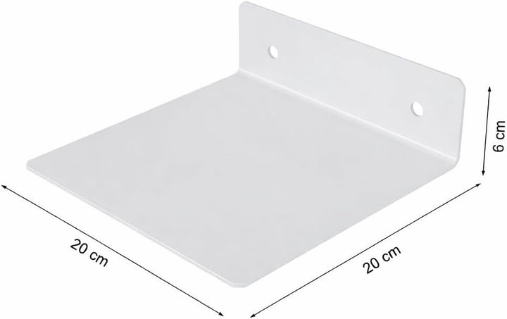 QLS Katzenregal für Katzen 20x20 cm mit grauem Filz pulverbeschichtet Wandmontage bis 10 kg (weiss),