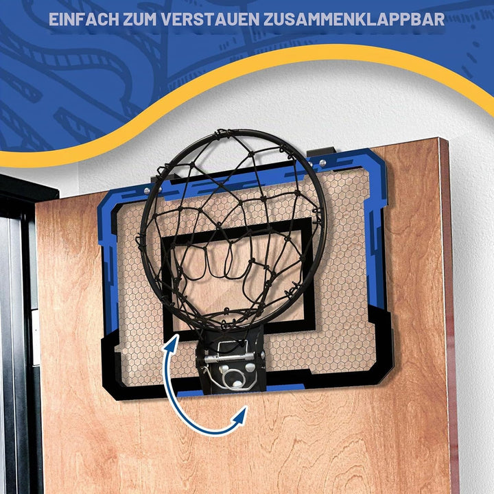 QDRAGON Mini Basketballkorb Kinder, Basketballkorb fürs Zimmer, mit 3 Bällen/Inflator, für Schlafzim