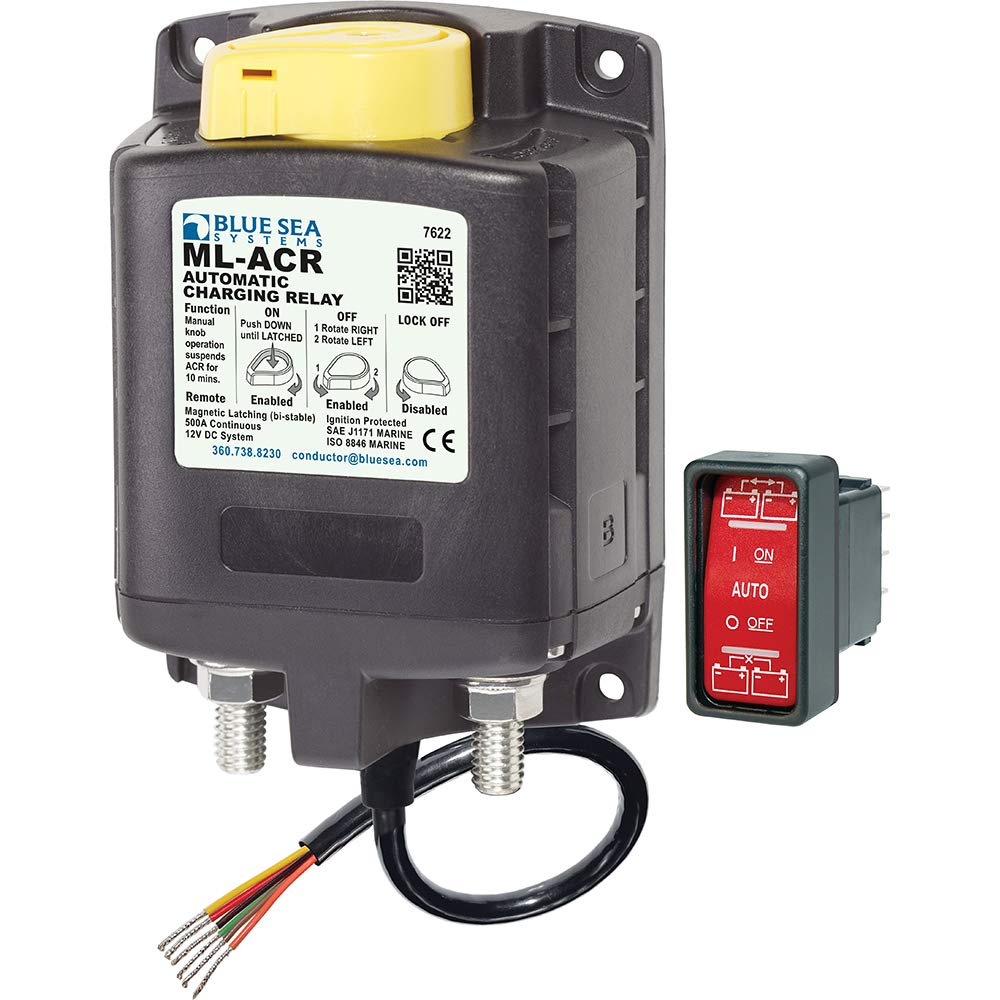 Blue Sea Systems Automatische Laderelais (ACRs). 12V mit manuell gesteuertem ML-ACR, 12V mit manuell