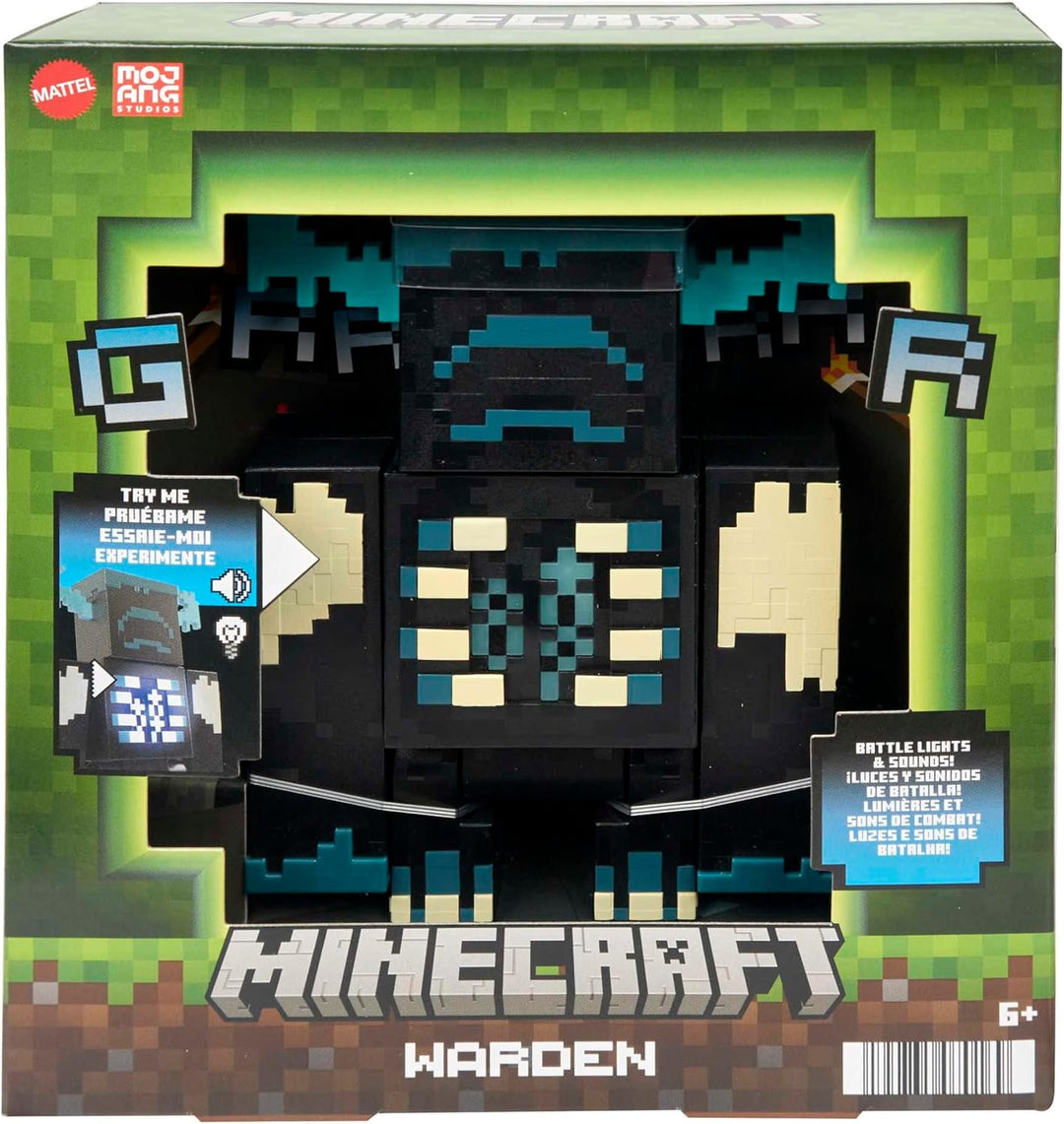 MINECRAFT Wärter Figur - Actionfigur mit Lichtern, Geräuschen und Angriffsmodus, für abenteuerlustig