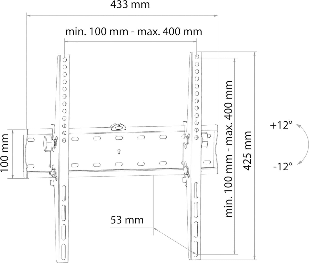 SCHWAIGER LWHT5540 513 TV-Wandhalterung 32-75 Zoll Fernseherhalterung Mounting TV-Aufhängung neigbar