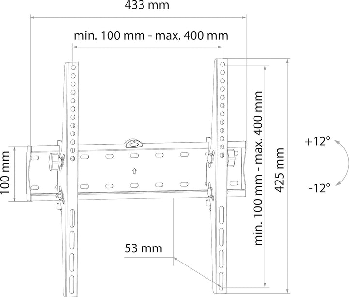 SCHWAIGER LWHT5540 513 TV-Wandhalterung 32-75 Zoll Fernseherhalterung Mounting TV-Aufhängung neigbar