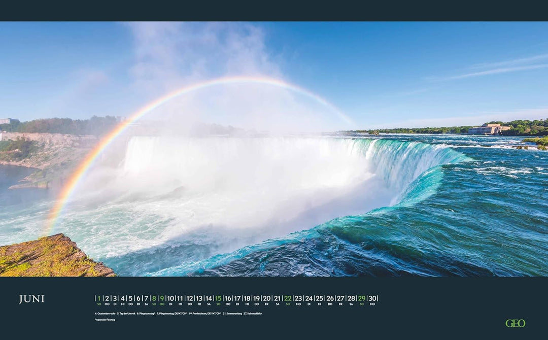GEO - Sehnsuchtsorte 2026 – Wandkalender 58x36 cm, Poster-Kalender mit 12 Monatsblättern, deutschem