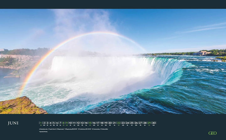GEO - Sehnsuchtsorte 2026 – Wandkalender 58x36 cm, Poster-Kalender mit 12 Monatsblättern, deutschem