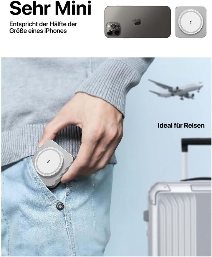 Mag-Safe Ladestation,Tragbare Ladegerät für Apple Watch und iPhone, induktive Ladestation für Reisen