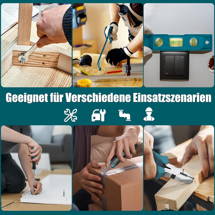 Werkzeugkoffer 257 Teile Komplette Werkzeugkiste - Sundpey Tragbare Werkzeugkiste 257PCS Blau, 257PC