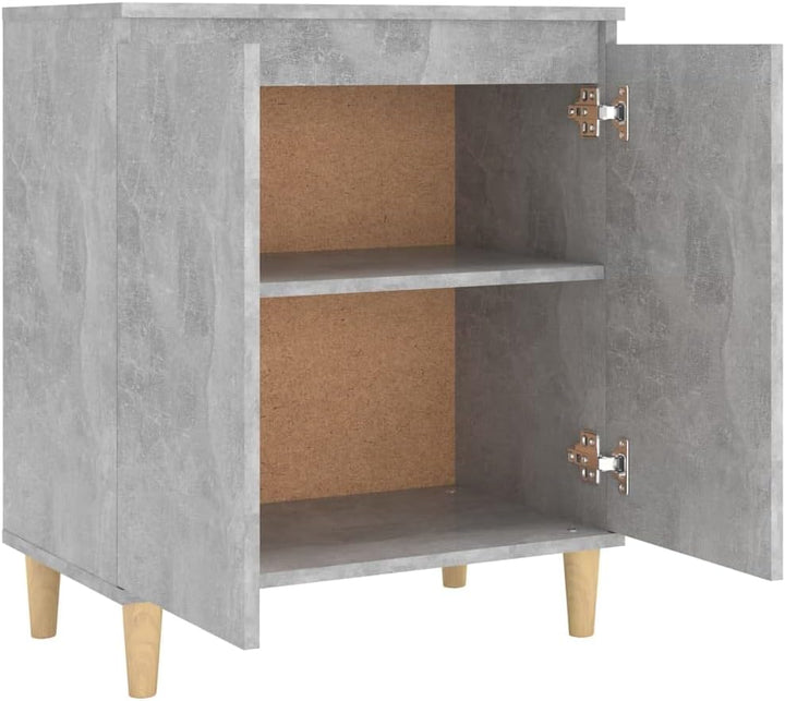 WIFESE Sideboard mit Massivholz-Beinen Betongrau 60x35x70 cmKomodenschrank KüChenschrank Komode Schr