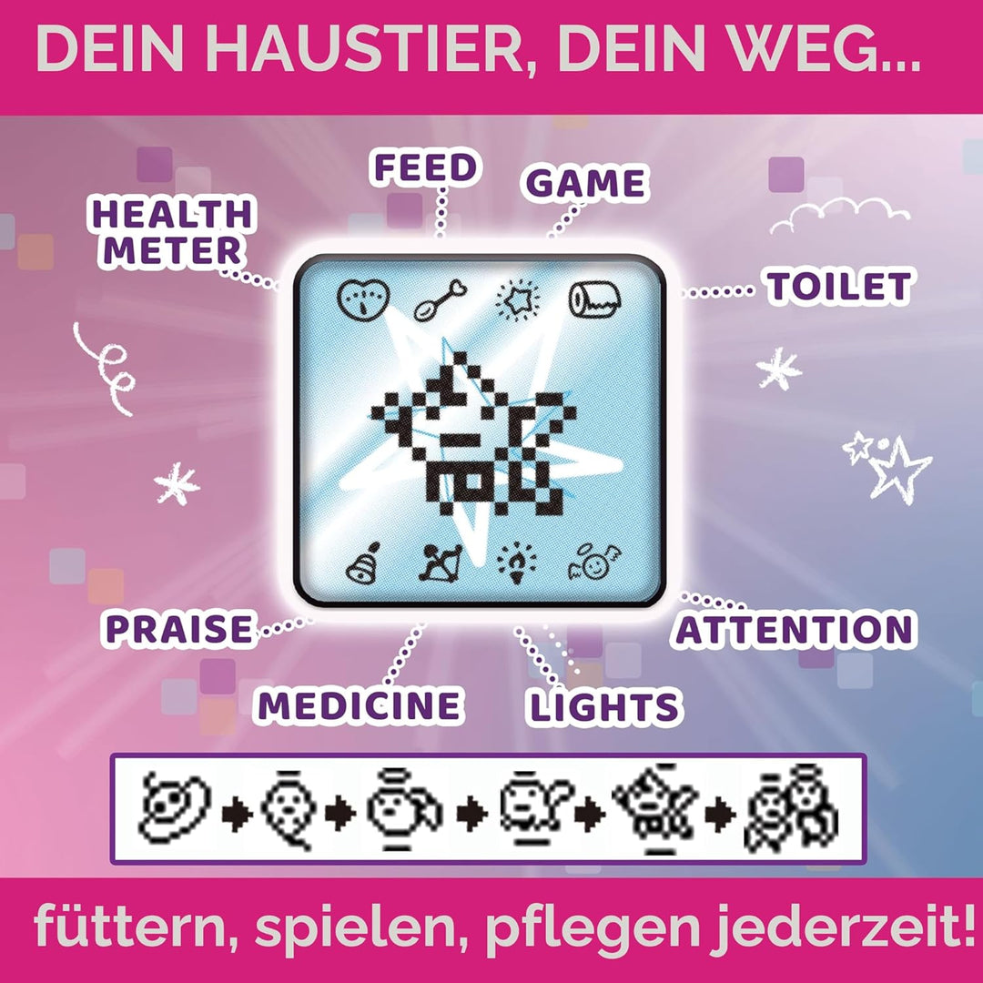 Bandai Tamagotchi Engel Virtuelle Party, Mehrfarbig, 42993 | Werden Sie Ihr Schutzengel: Füttern Sie
