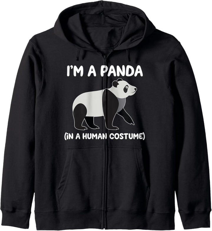 Pandabär Kostüm I'm a Panda in a Human Kostüm Lustig Kapuzenjacke