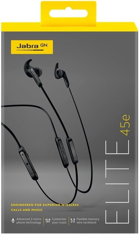 Jabra Elite 45e – Wassergeschützte Bluetooth Kopfhörer für kabelloses Telefonieren und Musik hören –