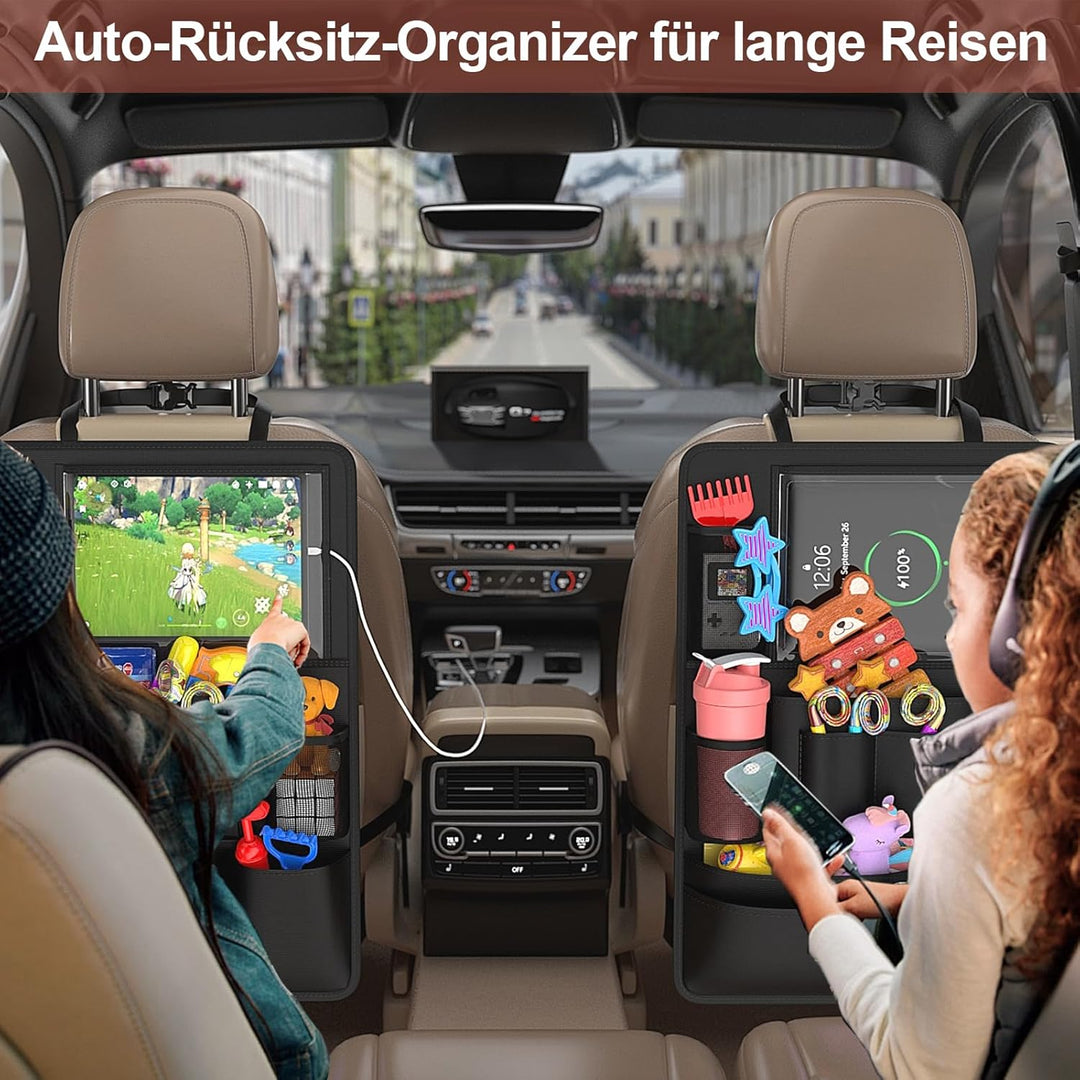 Autositz Organizer, PREMIUM Rückenlehnenschutz Auto Kinder Multifunktional Wasserdicht 600D Oxford R