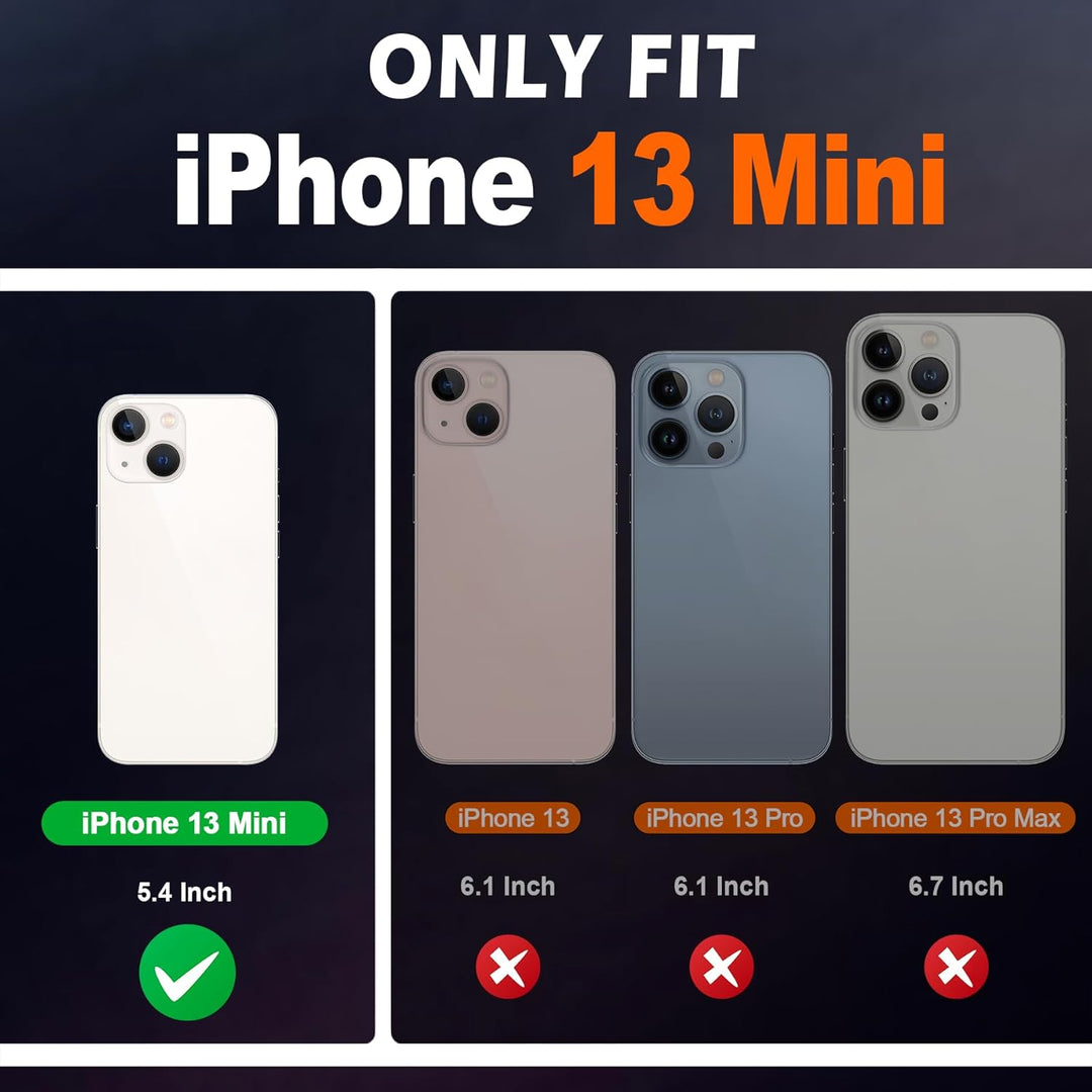 SHIELDON Hülle für iPhone 13 Mini, Schutzhülle [Rindsleder] [Stossfest] [Kartenfächer] [Magnetversch