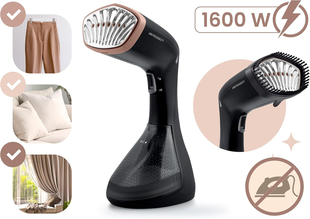 Berdsen Dampfglätter 1600W - Dampfbügeleisen Steamer - Dampfstoss 26 g/min - 230 ml Wassertank - Auf