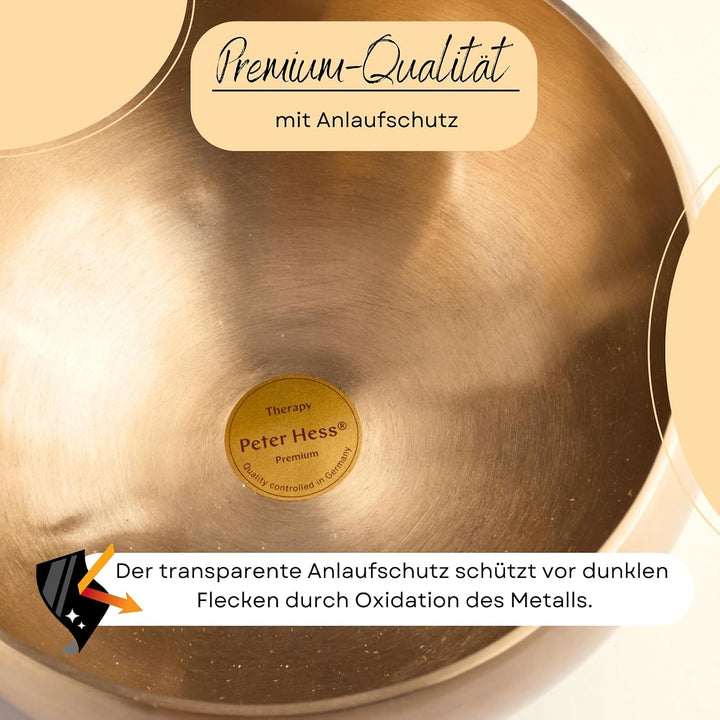 Peter Hess Therapieklangschale Kehlkopfschale (16,5 cm, 700 g) mit Filzschlägel und Filzuntersetzer