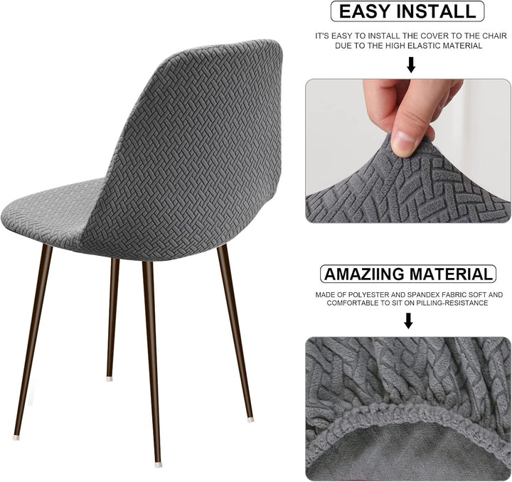 Lydevo Stuhlhussen 6er Esszimmer Strech Stuhlhussen für Esszimmerstühle Universal Waschbar Bezug Stu