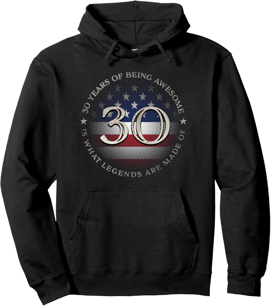 US-Flagge zum 30. Geburtstag Pullover Hoodie