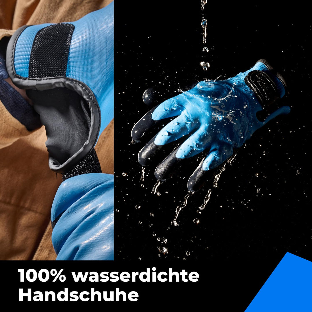 100% Waaserdichte Arbeitshandschuhe für Herren und Damen, 3 Paare, Arbeitshandschuhe Winter für kalt