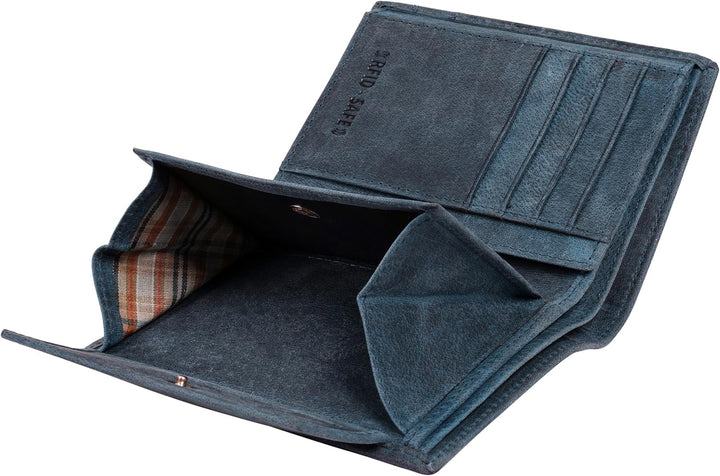 bruno banani Geldbörse Echt Leder blau Herren, Damen - 021755, Blau