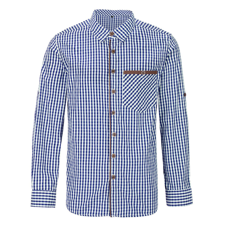 Trachtenhemd Herren, 100% Baumwolle Oktoberfest Hemd Herren Langarm Freizeithemd für Männer, Grössen