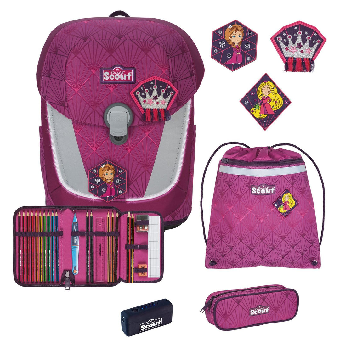 Scout Sunny II Schulranzen-Set 5-tlg. Exklusiv Safety Light Diamond Princess 2023